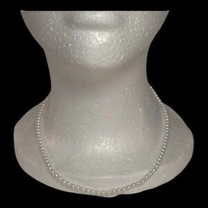 Faux Ivory Pearl Beaded Necklace Special Occasion Wedding Prom 14"